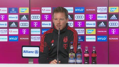 Der FC Bayern trifft in der englischen Woche auf den 1. FC Köln. Vor dem Spiel gibt Trainer Julian Nagelsmann Einblicke in die Vorbereitung. 