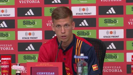 Dani Olmo erzielte bei der EM bereits drei Tore für Spanien. Auf der Pressekonferenz spricht der Leipzig-Profi über Endspiel-Gegner England.