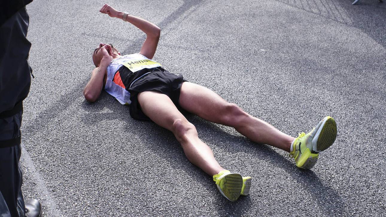Hendrik Pfeiffer beim Marathon in Hannover im April 2022