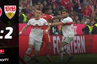 Bayerns Kingsley Coman brannten gegen den VfB die Sicherungen durch. Er folg nach einer Tätlichkeit gegen Mavropanos vom Platz.