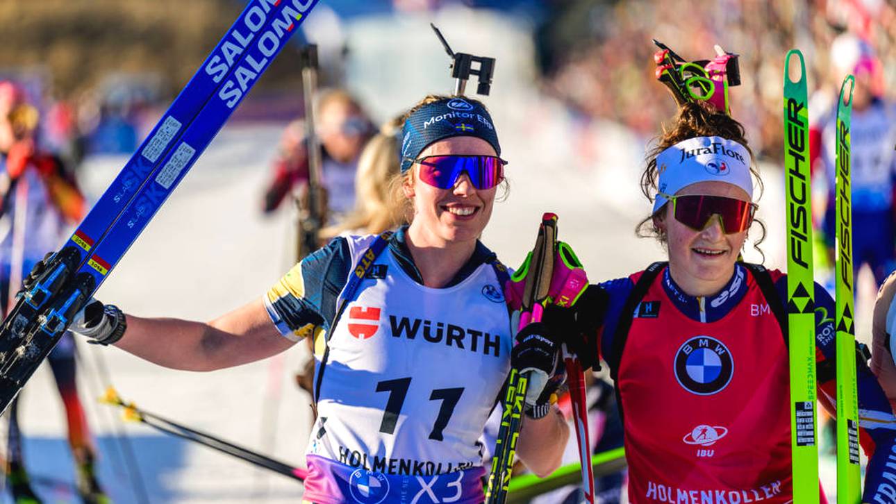 Elvira Öberg (l.) fehlt in der Staffel zum Biathlon-Auftakt