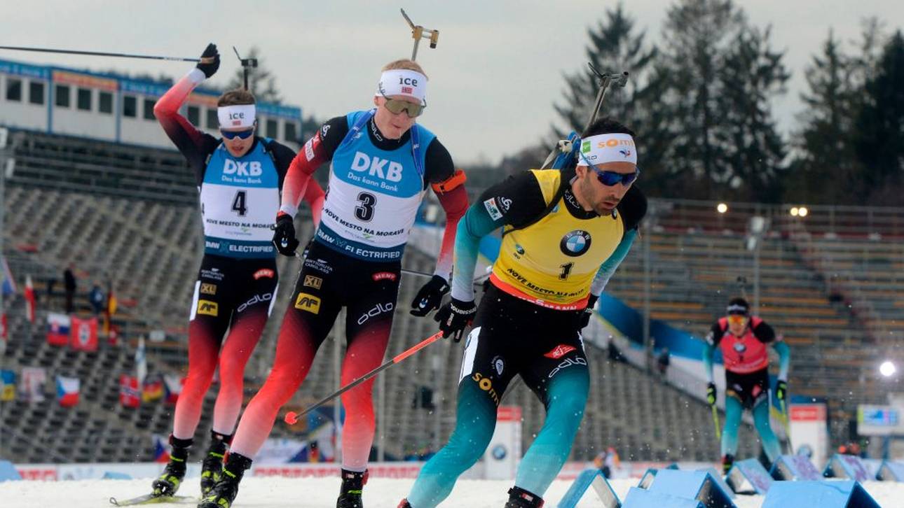 Biathleten im letzten Einzelrennen