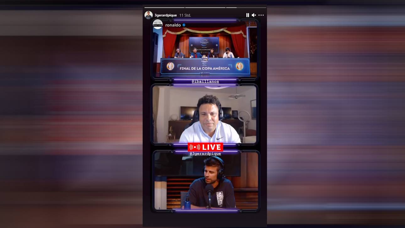 Gerard Pique und Ronaldo im Gespräch