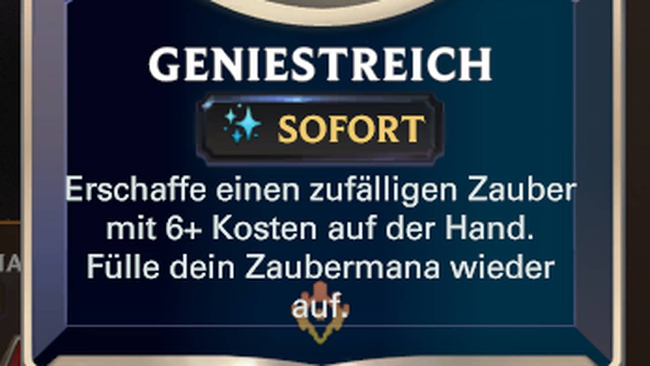 Der Geniestreich erschafft ab sofort nur noch Zauber die mehr als 6 Mana kosten.