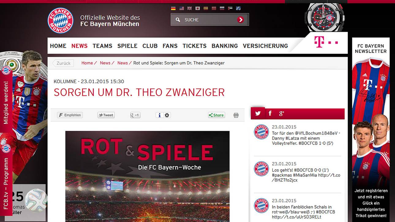 Screenshot FCBayern.de