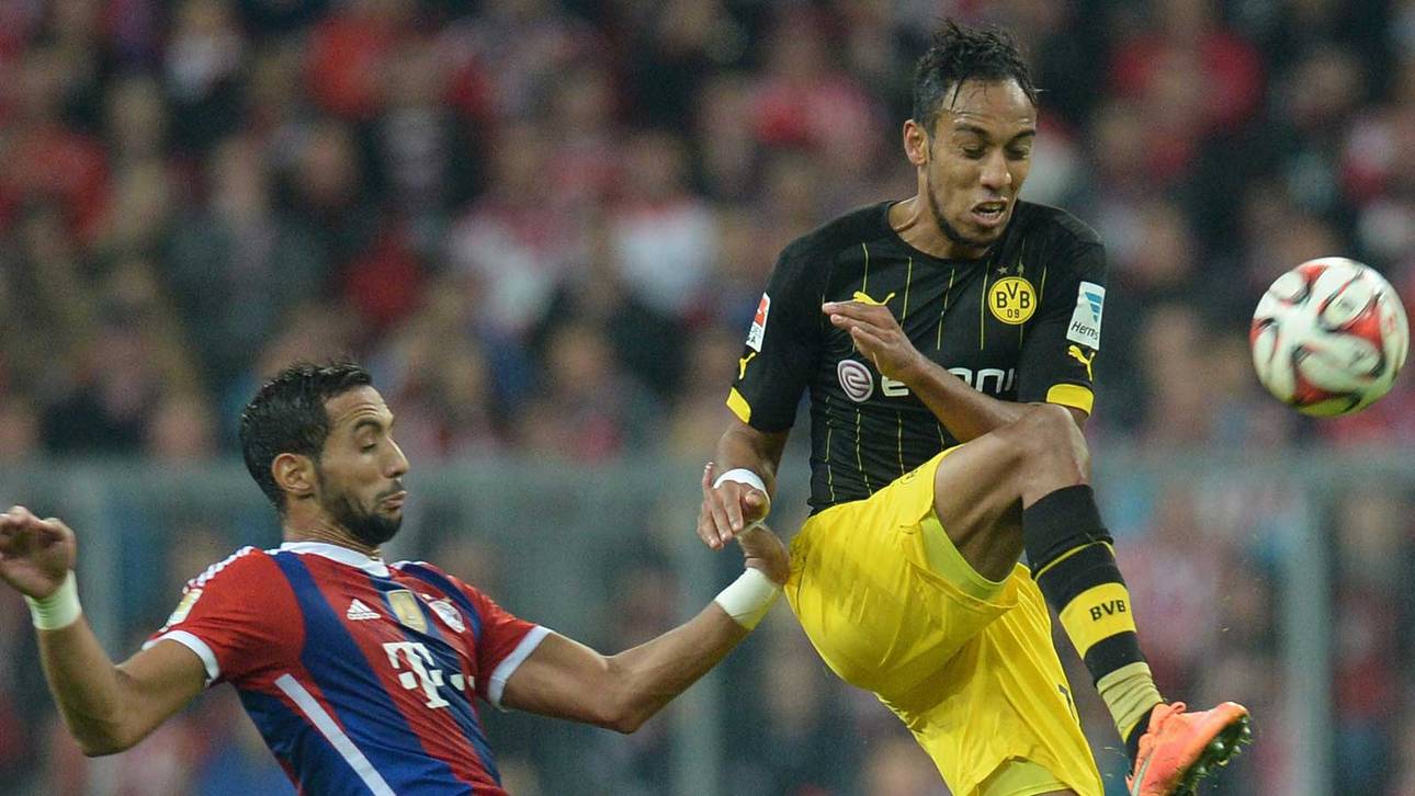 Medhi Benatia vom FC Bayern vs. Pierre-Emerick Aubameyang von Borussia Dortmund