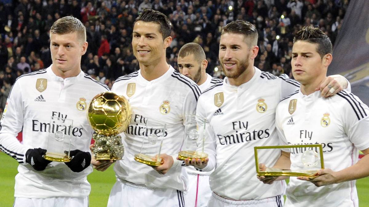 Im Schatten der Superstars: Karim Benzema hinter Toni Kroos, Cristiano Ronaldo, Sergio Ramos und James Rodriguez 