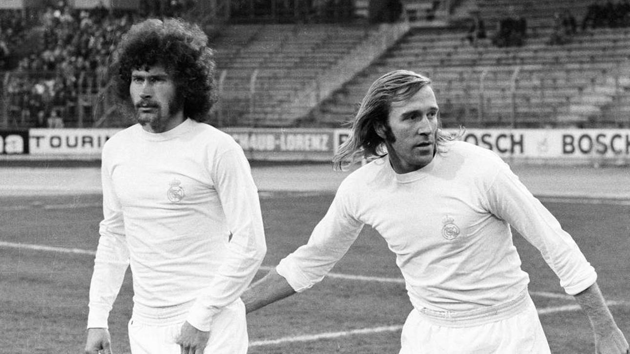 Günter Netzer (r.) und Paul Breitner im Trikot von Real Madrid