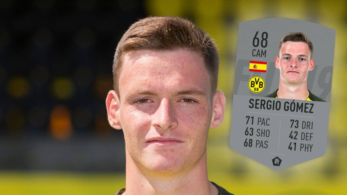 SERGIO GOMEZ (Mittelfeld/Borussia Dortmund): Stärke 68 - Potenzialwert 87. Nach einem erfolgreichen Start in der Bundesliga bei Borussia Dortmund II spielte der Spanier im April diesen Jahres zum ersten Mal in der ersten Mannschaft