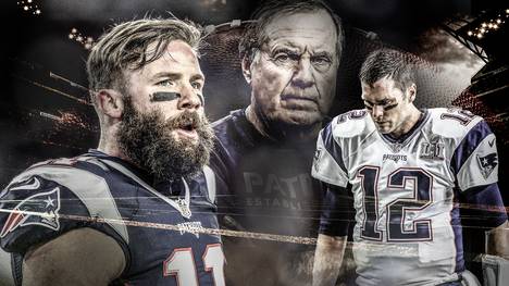 Die Verletzung von Julian Edelmann (l.) könnte für die New England Patriots von Trainer Bill Belichick und Superstar Tom Brady ein Problem werden