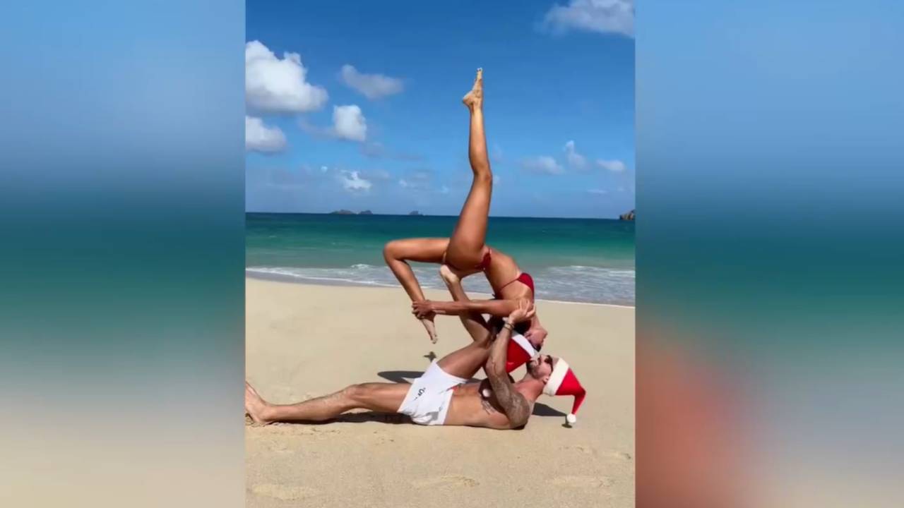 Kevin Trapp und Izabel Goulart verblüffen mit Weihnachtsakrobatik in der Karibik