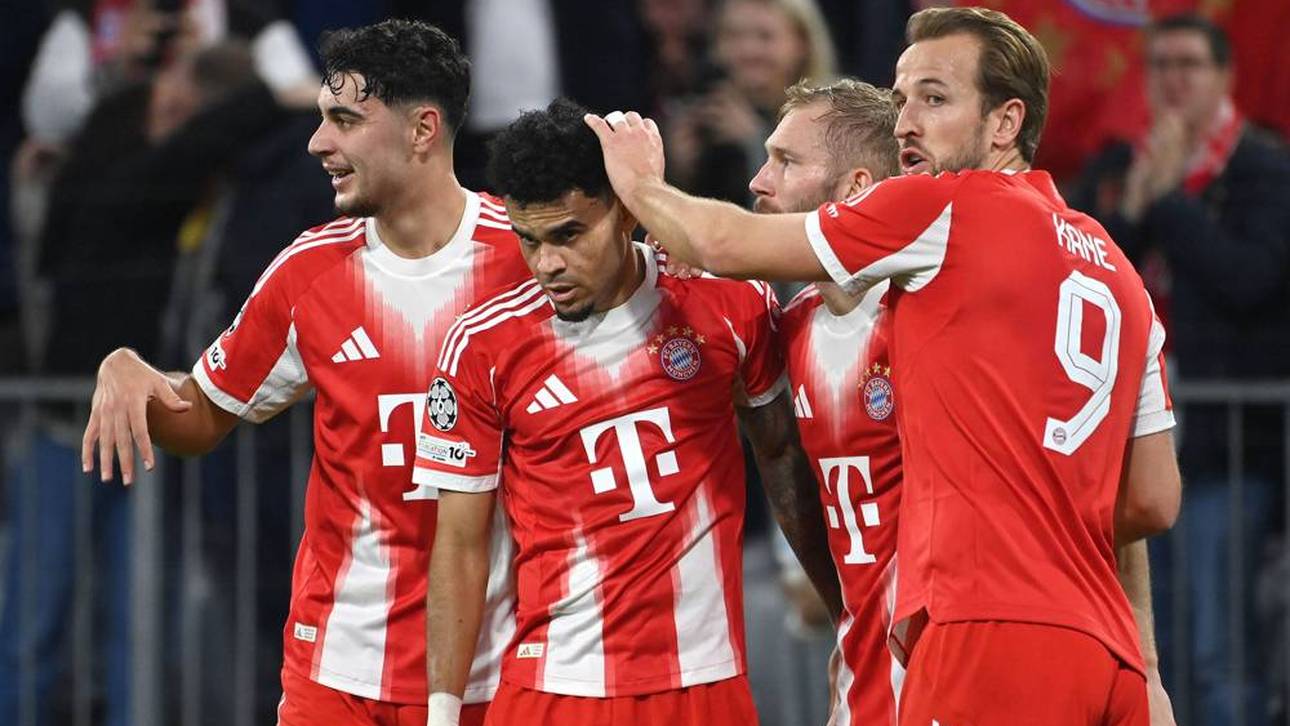 Neben Harry Kane (r.) überragten gegen Brügge auch Luis Díaz und Konrad Laimer