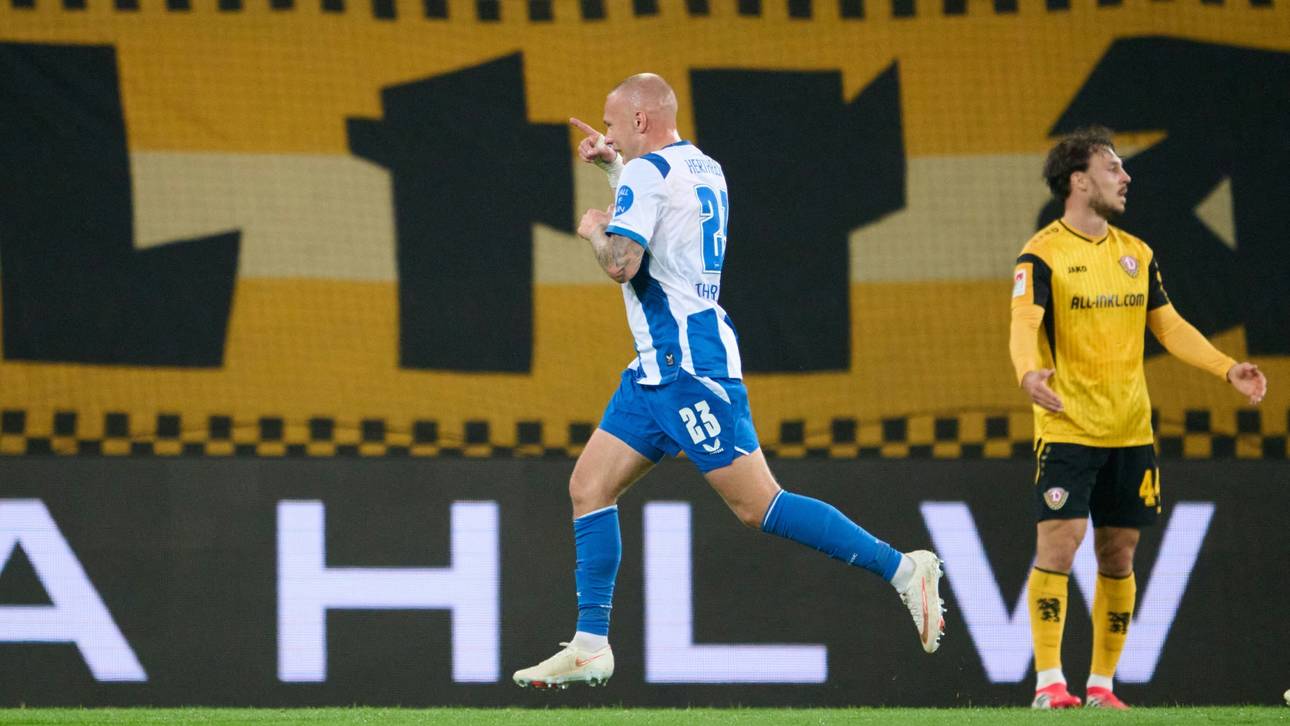 Ruhe nach dem Skandalspiel: Hertha siegt 2:1 in Dresden