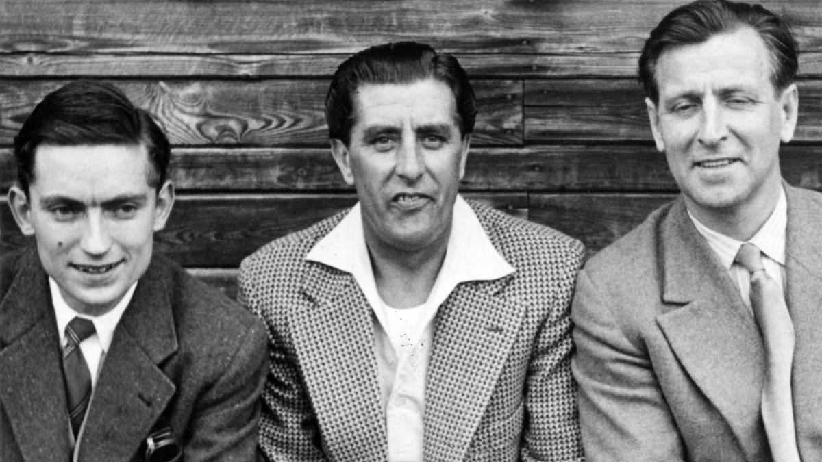 Platz 16: Ernst Lehner (Mitte) (31 Tore in 65 Spielen)