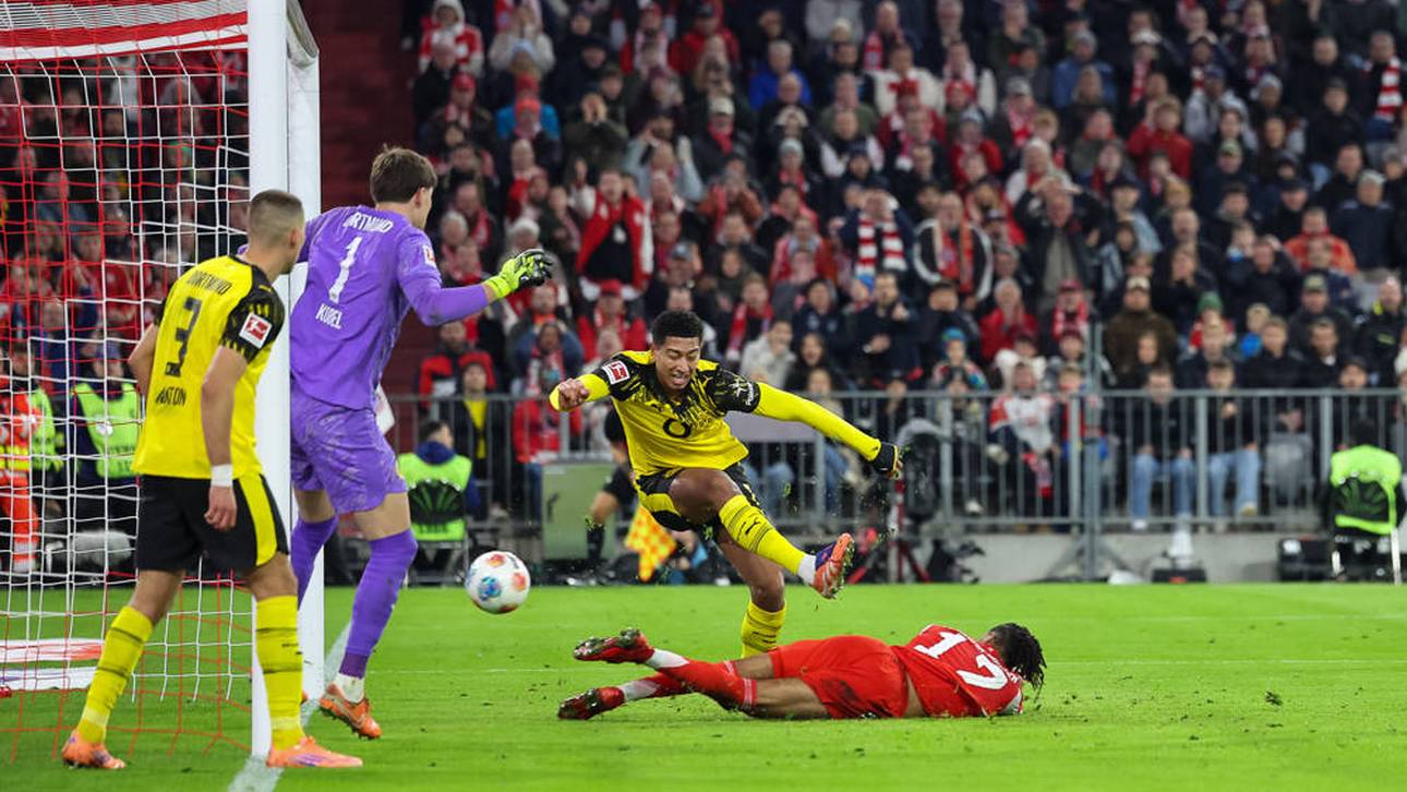 Jobe Bellingham vor der Entstehung des zweiten Bayern-Treffers