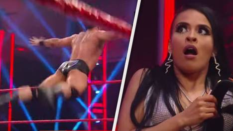 WWE-Champion Drew McIntyre fliegt bei WWE Monday Night RAW wie ein Leichtgewicht - und räumt dabei drei Mann auf einen Schlag ab.