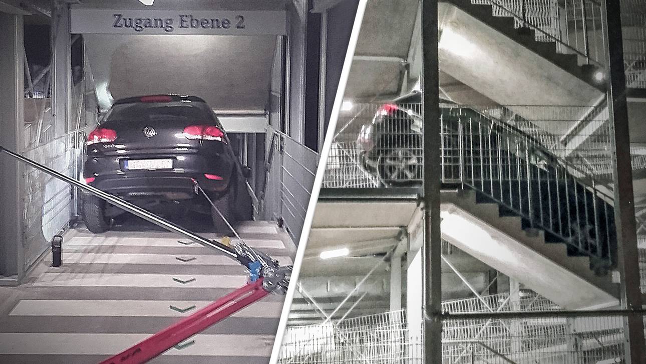 Irrer Unfall im Schalke-Parkhaus