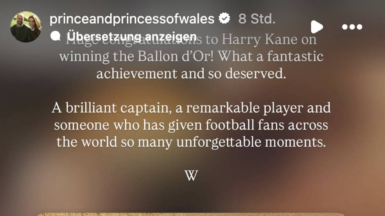 Auch Prinz William und Prinzessin Kate gratulierten Kane