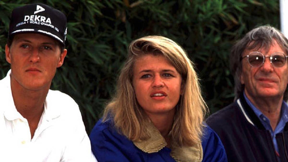 Alte Weggefährten: Schumacher, Ehefrau Corinna und Formel-1-Boss Bernie Ecclestone 