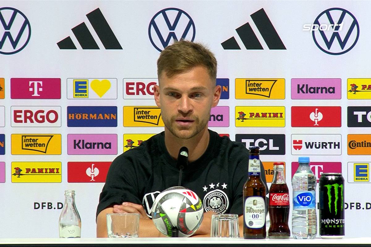 DFB-Kapitän Joshua Kimmich spricht auf der Pressekonferenz über Florian Wirtz, der auch mit einem Wechsel zum FC Bayern in Verbindung gebracht wurde.