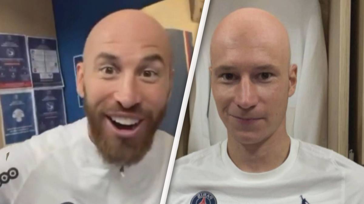 Viel Spaß und gute Laune verbreitet Thilo Kehrer in der PSG-Kabine. Der Verteidiger "rasiert" Mbappé, Ramos und Co. mithilfe eines Instagramfilters die Haare ab und sorgt damit für Gelächter.