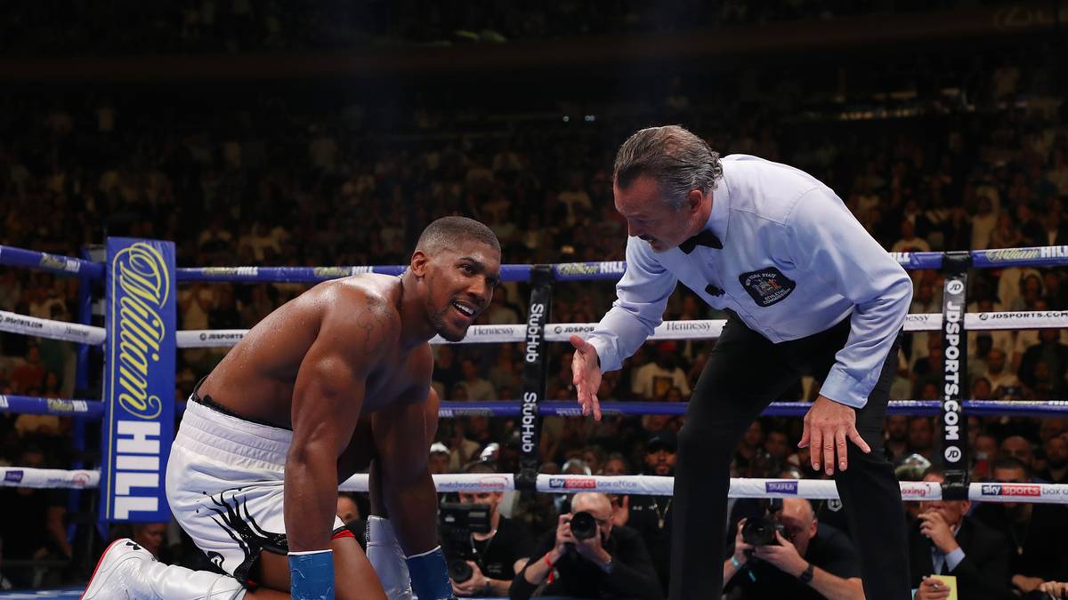 ...und Niederschlag Nummer vier folgte nur Sekunden später. Ringrichter Mike Griffin hatte genug gesehen und beendete den Kampf vorzeitig