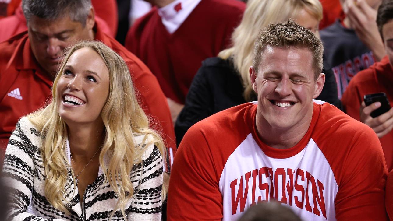 Caroline Wozniacki saß neben J.J. Watt auf der Tribüne