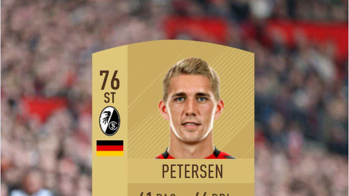 Nils Petersen (SC Freiburg) - Gesamtstärke ? - Auch Petersen war noch nicht im virtuellen Kader des WM-Updates vorgesehen. Seine Basiskarte liegt in FIFA 18 bei 76 und auch seine WM-Karte wäre wohl nur minimal stärker gewesen...