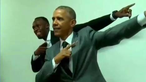 Usain Bolt posierte für einen Schnappschuss mit Barack Obama