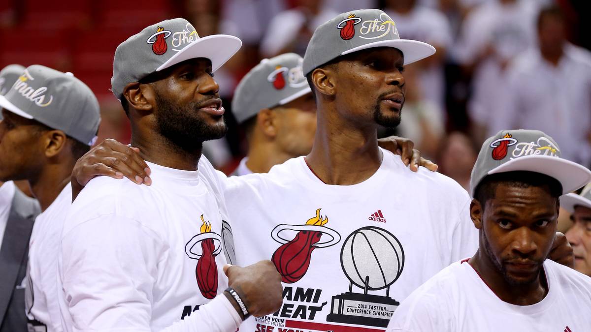 LeBron James (l.) und  Chris Bosh holten mit den Miami Heat zwei NBA-Titel