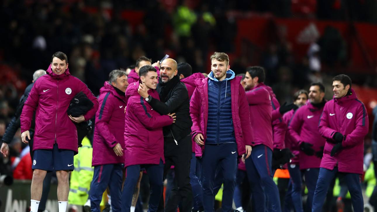 Pep Guardiola besiegte am Sonntag mit Manchester City 2:1 gegen Manchester United