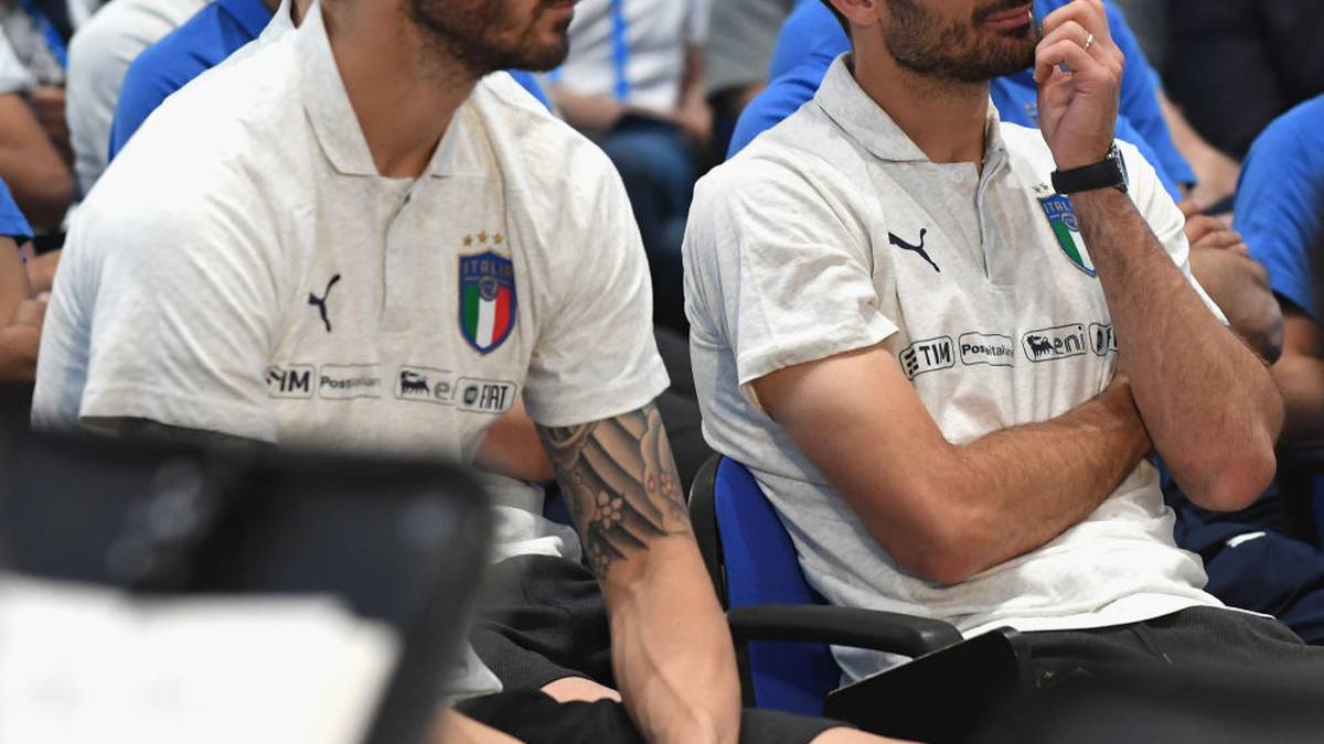 Italien ohne LEONARDO BONUCCI (l.) und GIORGIO CHIELLINI? Bei der EM 2021 ein durchaus denkbares Szenario. Bonucci wäre dann 33 Jahre alt, Chiellini 36. Gut möglich, dass Nationaltrainer Mancini der Jugend eine Chance gibt