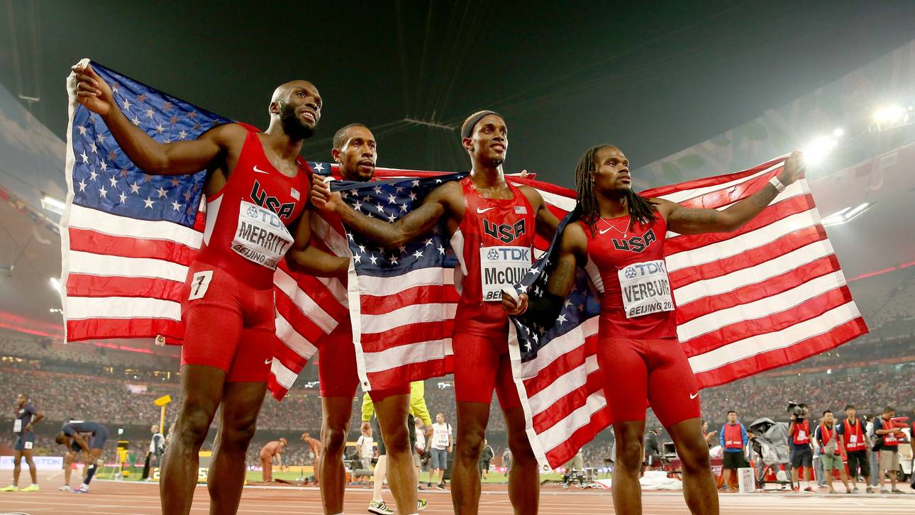 4×400 m: Siege für USA und Jamaika