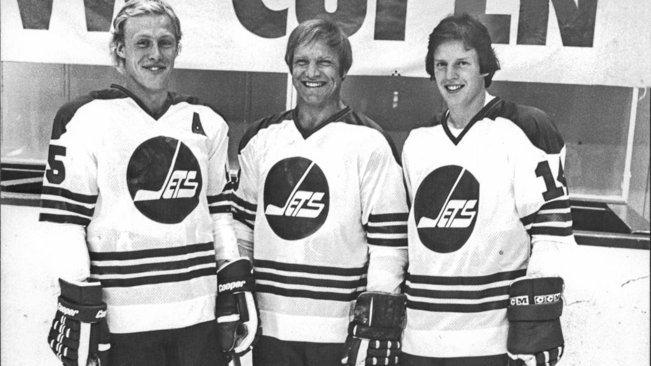 Bobby Hull (M.) mit seinen legendären Weggefährten Anders Hedberg (l.) und Ulf Nilsson