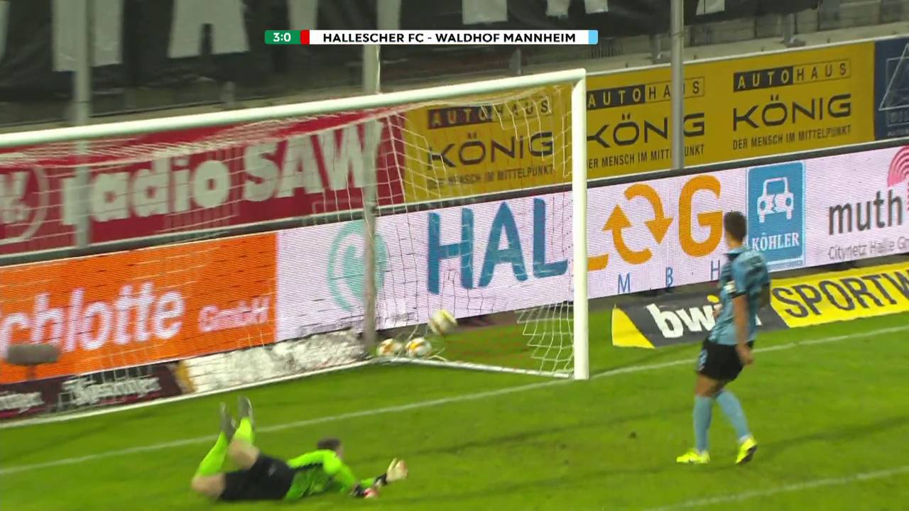 3. Liga: Hallescher FC dank 3:0 gegen Mannheim gute Chancen auf Klassenerhalt