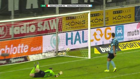 Der SV Waldhof Mannheim hat den Sprung auf Platz eins der 3. Liga verpasst. In Halle kassieren die Favoriten ihre erste Auswärtsniederlage der Saison.