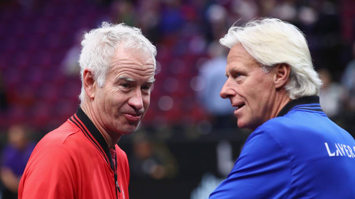 John McEnroe and Björn Borg standen sich beim Laver Cup als Teamkapitäne gegenüber
