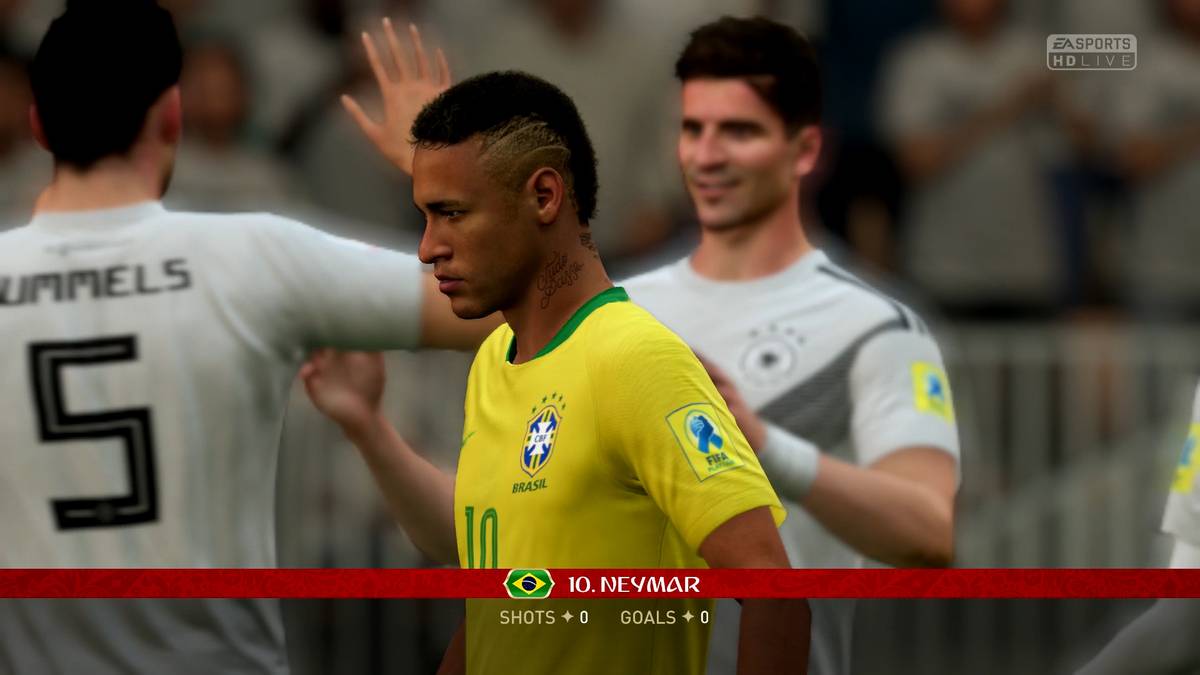 Neymar jr. wirkt etwas gecknickt, im vergleich zu Hummels und Co.