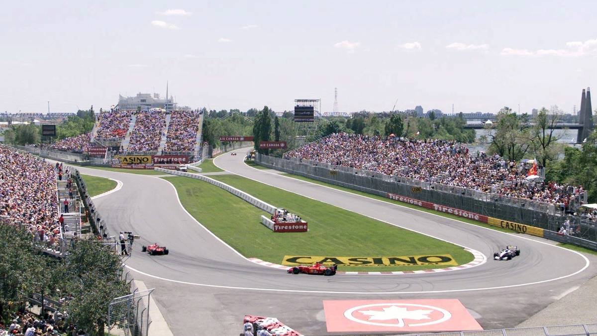 MONTREAL/CANADA, 11. Juni: Die Europa-Tour wird durch den Kanada-GP unterbrochen. Die Strecke ist nach dem ehemaligen Fahrer Gilles Villeneuve benannt. Der Kanadier war bis zu seinem Tod bei einem Trainingsunfall ein Idol in Kanada