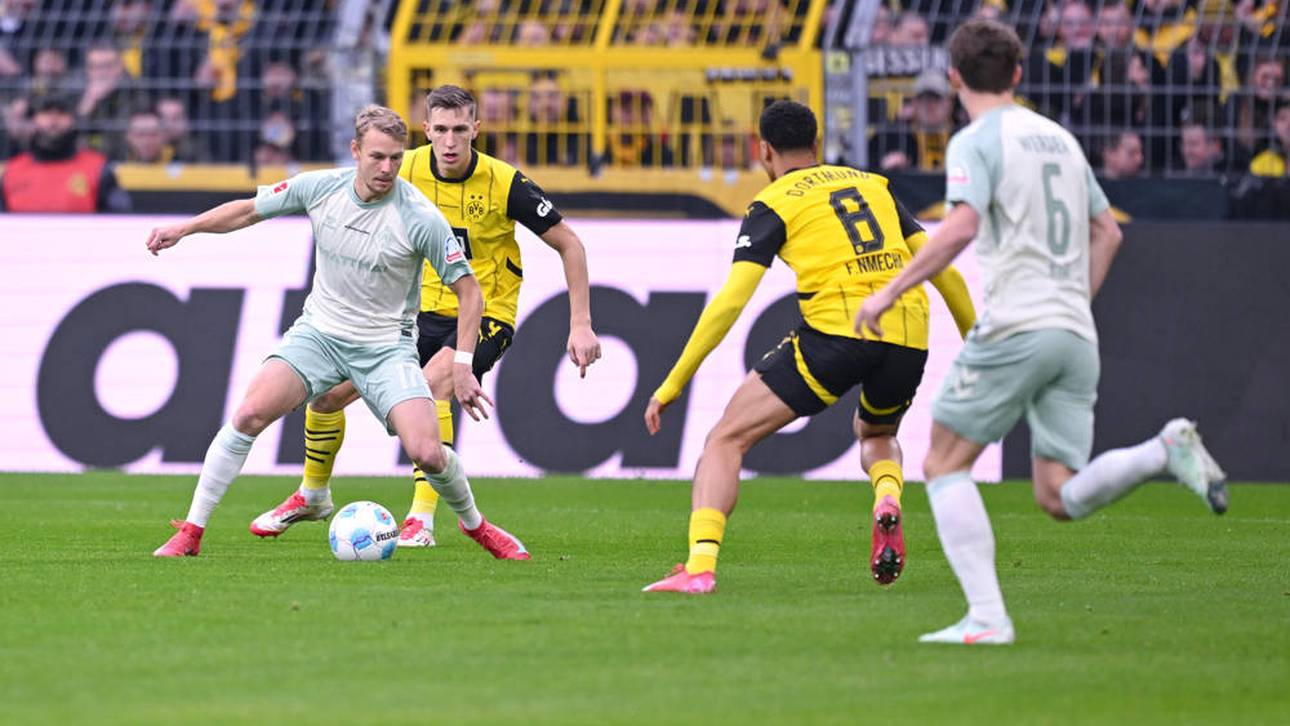 Doppelt bitter für den BVB: Nico Schlotterbeck (Hintergrund) sah die Rote Karte, Felix Nmecha musste kurz zuvor verletzt vom Platz