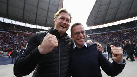 Ralph Hasenhüttl (links) und Ralf Rangnick bilden bei RB Leipzig ein starkes Gespann