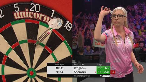 Die Rekordjagd von Fallon Sherrock beim Grand Slam of Darts findet ein Ende. Im Viertelfinale setzt sich Peter Wright knapp gegen die "Queen of the Palace" durch.