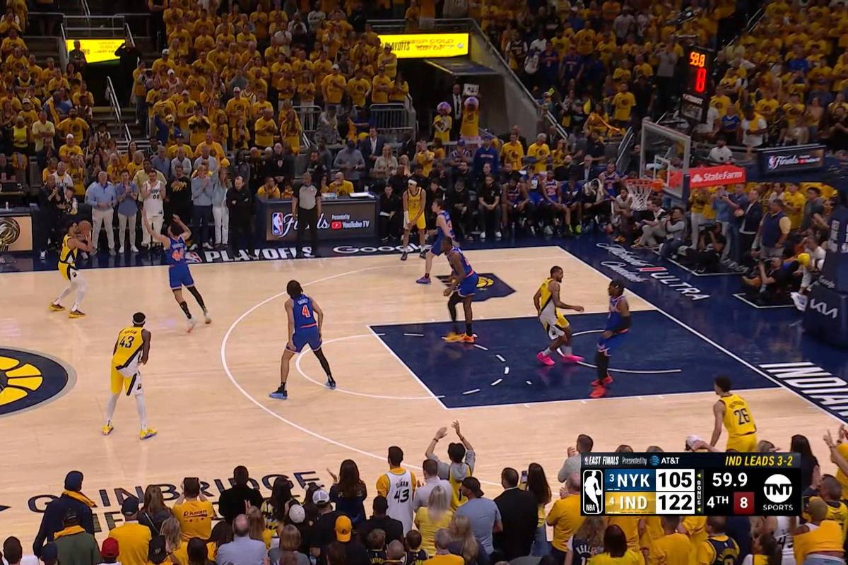 Spiel 6 der Eastern Conference Finals, zweiter Matchball für die Indiana Pacers. Die NY Knicks versuchen dagegen, Spiel 7 zu erzwingen.