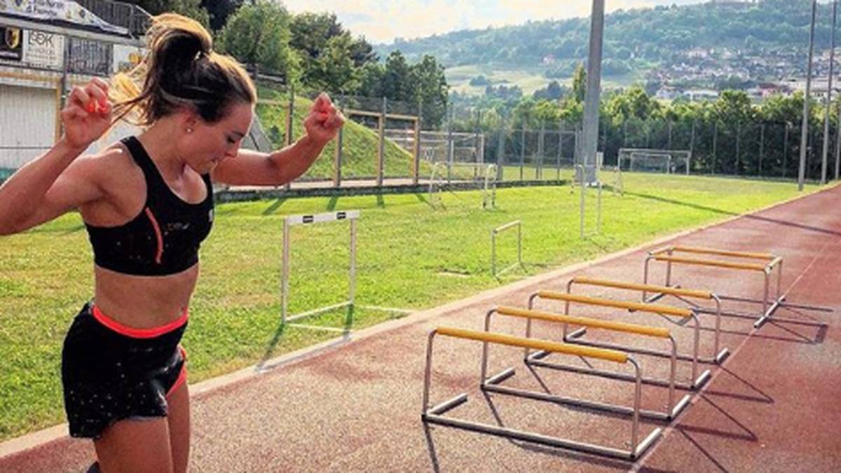 Auf der Tartanbahn macht die Juniorenweltmeisterin von 2008 mindestens eine genauso gute Figur wie auf den herkömmlichen Skiern