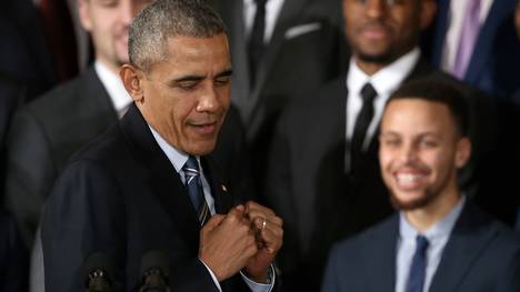 US-Präsident Barack Obama empfing die Warriors nach dem Titelgewinn im Weißen Haus