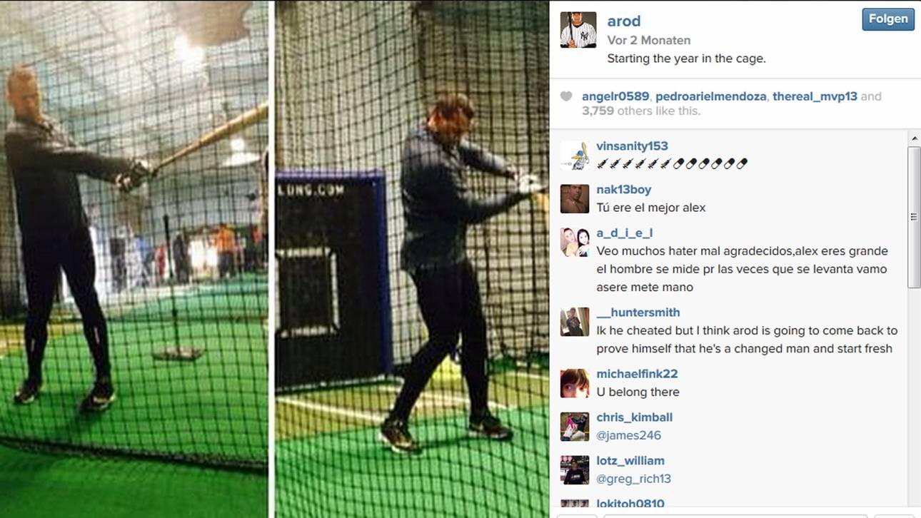 Alex Rodriguez beim privaten Schlagtraining