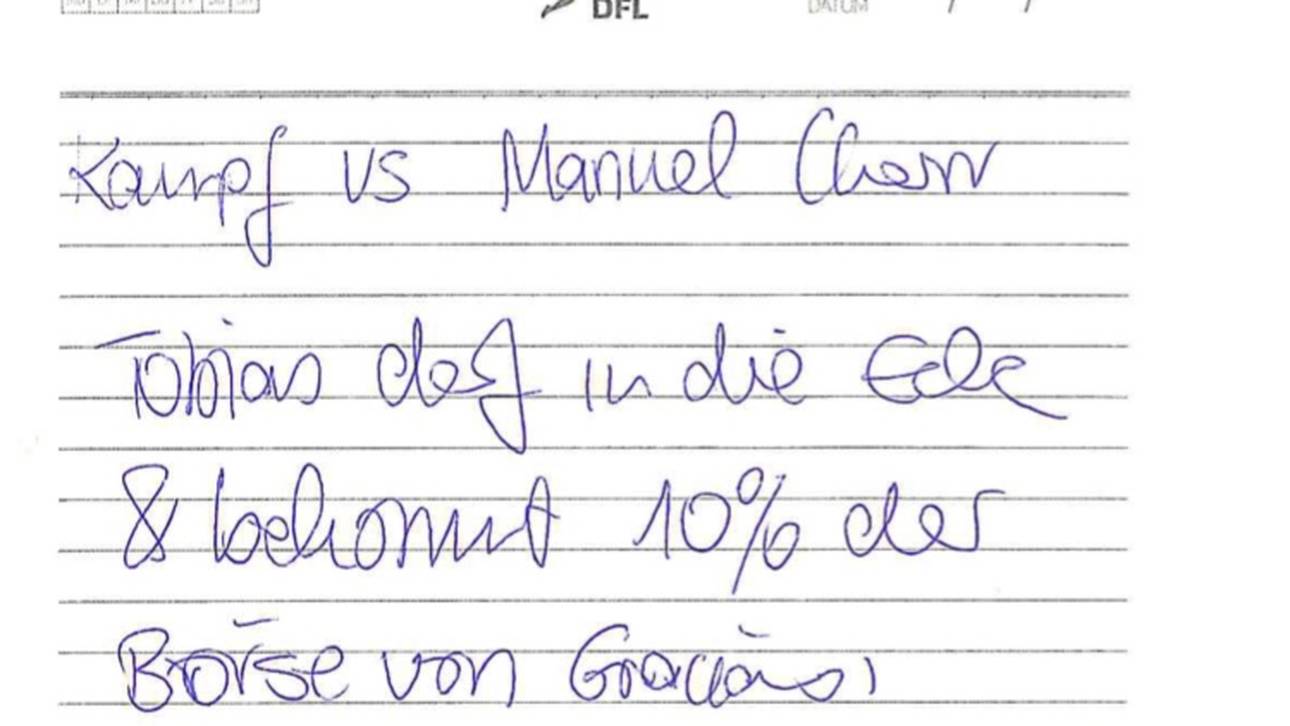 Der Vertrag, den Graciano Rocchigiani mit Tobias Drews aufsetzte