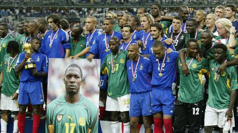 Die Spieler Kameruns gedachten ihrem verstorbenen Kollegen Marc-Vivien Foe
