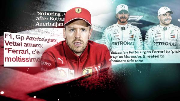 Sebastian Vettel musste mit Ferrari in Baku eine weitere Niederlage gegen die Mercedes von Lewis Hamilton und Valtteri Bottas einstecken