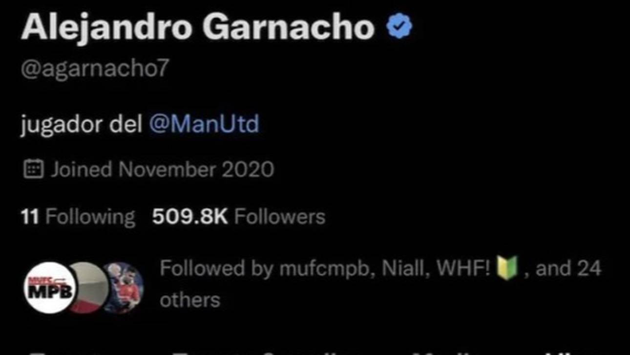 Alejandro Garnacho likte einen kritischen Tweet zu seiner Person